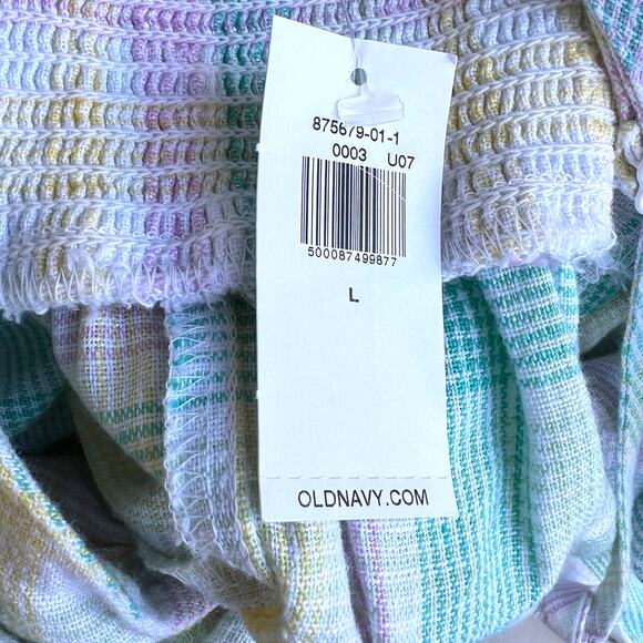 NEW Babydoll Linen Dress Large Pastel Plaid Smock Coquette Prairie Cottage READ - Picture 5 of 16